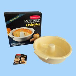 Vintage Rubbermaid Microwave Cookables Cookware 2 Quart Ring Pan 11” Bundt Cake